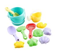 Qcbuegof Ensemble de jouets de sable pour enfants avec seau à pelle et moule pour voyage à la plage, parc extérieur, moteur fin, développement de compétence, jouet de sable pour enfants