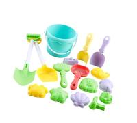 Qcbuegof Ensemble de jouets de sable pour enfants avec seau à pelle et moule pour voyage à la plage, parc extérieur, moteur fin, développement de compétence, jouet de sable pour enfants
