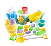 Qcbuegof Ensemble de jouets de sable pour enfants avec seau à pelle et moule pour voyage à la plage, parc extérieur, moteur fin, développement de compétence, jouet de sable pour enfants