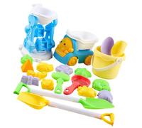 Qcbuegof Ensemble de jouets de sable pour enfants avec seau à pelle et moule pour voyage à la plage, parc extérieur, moteur fin, développement de compétence, jouet de sable pour enfants