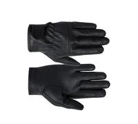 Qcbuegof Gants en cuir noir de style rétro au toucher par temps froid, sangle à réglage rapide pour mécanicien et cyclisme Gants en cuir rétro