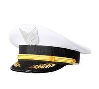 Qcbuegof Garde-corps unisexe pour jeux de rôle pour adultes Chapeau de capitaine avec badge pour spectacles sur scène Costume Capitaine