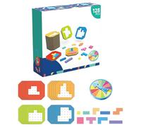 Qcbuegof Jeu interactif à 2 joueurs - Puzzle en bois coloré - Jeu de bataille éducatif pour enfants - Jeu de compétition - Jeu parent-enfant