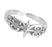 Qcbuegof Les bagues hexagonales plaquées argent symbolisent le mystère et le pouvoir. Bagues de doigt. Bijou de personnalité unique. Accessoire pour femme. Déclaration tendance