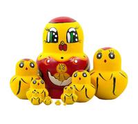 Qcbuegof Lot de 10 poupées Matryoshka vintage en bois russe - Ensemble de poupées à thème canard - Cadeaux de culture - Décoration d'intérieur - Cadeau de Noël - Nouvel An