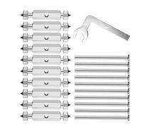 Qcbuegof Lot de 10 tiges à vis réglables pour cassettes avec interrupteurs muraux à molette, outil de réparation pour sorties de boîte électrique, interrupteur mural, cassette de socle, réparations