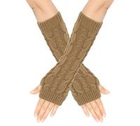 Qcbuegof Lot de 2 couvre-bras élégants sans doigts respirants pour filles en hiver, kaki, taille unique