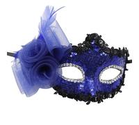 Qcbuegof Masque de mascarade à paillettes à plumes Halloween Fête Masque pour les yeux Décoration florale Demi-masque pour femmes Cosplay Eyewears Adulte Masque de fête
