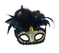 Qcbuegof Masque de mascarade à paillettes - Masque à plumes - Masque pour les yeux - Pour femme - Fête de mariage - Mascarade - Masque de décoration