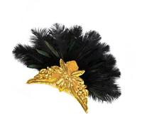 Qcbuegof Nouveauté Bandeau à Plumes pour Costume de Jeu de Scène de Danse Vals de Viande Attrayant Costume de Cristal Rivets Plume Tête