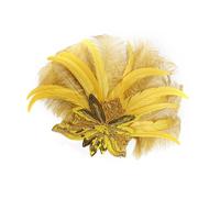 Qcbuegof Nouveauté Bandeau à Plumes pour Costume de Jeu de Scène de Danse Vals de Viande Attrayant Costume de Cristal Rivets Plume Tête