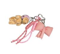 Qcbuegof Nouveauté Ours en peluche Clip Porte-clés avec équipement d'escalade Design Nœud papillon tendance Sac à dos décoré Charme pour adolescents adultes Porte-clés personnalisé Cadeau pour