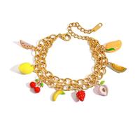 Qcbuegof Paire de pendentifs tendance en forme de fruits en acier inoxydable pour un usage quotidien ou pour offrir des bijoux uniques en acier inoxydable
