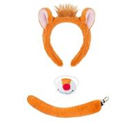 Qcbuegof Serre-tête avec oreilles de tamia qui reste en place pendant le jeu actif pour les artistes et accessoire de costume ajoutant du plaisir au jeu de rôle