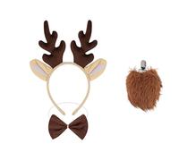 Qcbuegof Serre-tête de renne de Noël moderne avec oreilles douces - Accessoire de cheveux confortable pour les fêtes costumées et les événements de vacances