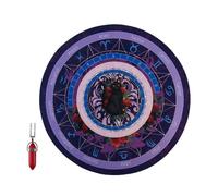 Qcbuegof Tapis de divination en caoutchouc Tapis de divination Tableau de message métaphysique avec cristal Collier de divination Jeux de table