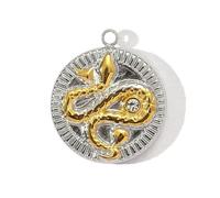 Qcbuegof Tendance Double Couleur Cœur Étoile Papillon Abeille Charm Pendentif en Acier Inoxydable 11 Options Élégantes Bords Lisses Double Couleur Etoile Lune Abeille Charme Bijoux, taille unique