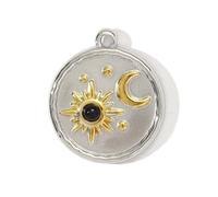 Qcbuegof Tendance Double Couleur Cœur Étoile Papillon Abeille Charm Pendentif en Acier Inoxydable 11 Options Élégantes Bords Lisses Double Couleur Etoile Lune Abeille Charme Bijoux, taille unique