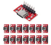 QCCAN Lot de 15 cartes de dérivation USB de type C - Connecteur femelle de type C - Convertisseur de carte PCB avec broche courbée