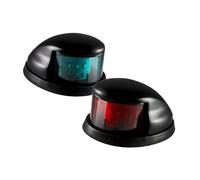 QccHieUs Lot de 2 Feux de Navigation pour Bateaux, Lampe de Rechange pour Barques Jon, Noir