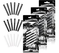 Qccige Lot de 18 bâtons de charbon comprimé carrés en graphite pour dessin, loisirs créatifs, esquisse, ombrage, artistes