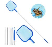 Qcdou Épuisette de Surface Piscine, 156 cm Filet Piscine, Kit Nettoyage Piscine avec Manche Télescopique de 1,14 m, Epuisette Piscine Maille Extra Fine, pour Piscine, Bassin et Fontaine