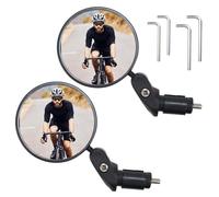 Qcdou Retroviseur Vélo, 2 Pièces HD 360° Retroviseur Vélo Rotatif Pliable, pour guidon 17.4-22 mm, Miroir Bicyclette guidon, Miroir Trotinette Electrique, pour Vélos de Ville, VTT, Vélos Electriques