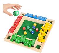 Qcdou Shut The Box Jeu de Dés en Bois, DéS de Jeux Bois pour 1 à 4 Joueurs, Jeu de Plateau en, BoîTe De Jeux éDucatifs avec 8 DéS (Quadricolore), Jeu de Table pour La Maison, La FêTe Ou Le Bar-B