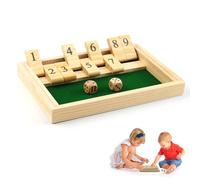 Qcdou Shut The Box Jeu de dés familial pour 2 à 4 joueurs avec 8 dés, jeu de dés classique sur table, jouets de mathématiques pour enfants et adultes (A)