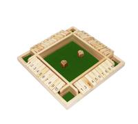 Qcdou Shut The Box, Jeu de Société en Bois avec 2 dés, Jeu de dés pour 1 à 4 Joueurs, 3 4 5 6 Ans et Plus, Dés de Jeu en Bois de Puzzle, Jeux de Société Famille, pour Enfants/Adultes (Vert)