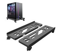 Qcdou Support tour PC, Support PC Sous Bureau, Chariot de CPU Sous Bureau, Taille Réglable, avec Roulettes Pivotantes Verrouillables Adapté À La Plupart tour Ordinateur(Noir)