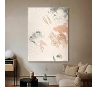 Qcdxfgdfh Tableau abstrait texturé gris blush sur toile, style Wabi Sabi, tons doux, pour une décoration de chambre cosy (30x40cm/sans cadre)