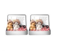 QCDZSW Petit Ours en Peluche avec Chapeau, Coffret Mini Ours en Peluche et Carte inspirante, Cadeau Anti-anxiété Mignon à Glisser dans sa Poche, for décorer Un Bureau ou for Un Anniversaire.(2pcs)