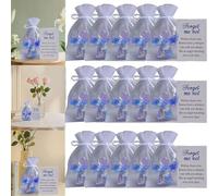 QCDZSW Souvenir d'ange en Fleur séchée «Forget Me Not», avec Sac en Organza et Carte de condoléances Mini Figurine d'ange Gardien en résine for Le Souvenir de la Perte d'un être Cher(15)