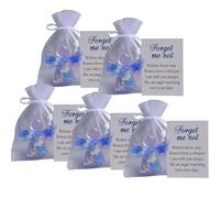 QCDZSW Souvenir d'ange en Fleur séchée «Ne m'oublie Pas», Applicable à Une Belle décoration avec Sac en Organza et Carte de condoléances, Mini Figurine d'ange Gardien en résine(5pcs)