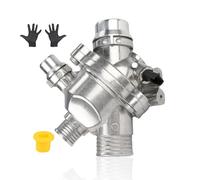 QCESEV Boîtier de thermostat de liquide de refroidissement de moteur compatible avec BWM E82 E90 E92 E60 F10 F25 E84 128i 135i 323i 325i 328i 330i 335i 525i 528i 530i 535i X3 Z4 2006-20101 6