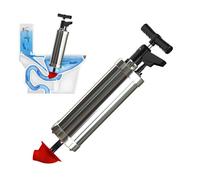 Qcesorib Déboucheur de Toilette à Air Comprimé avec 4 Ventouses, Deboucheur WC avec Manomètre Visuel, Déboucheur Toilette Puissant, pour Déboucher Les Évier Lavabo Baignoire Drain de Sol