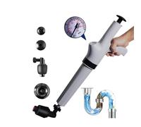 Qcesorib Deboucheur WC avec Baromètre, Deboucheur Canalisation avec 4 Têtes de Piston, Pompe Deboucheur WC, Déboucheur à Pompe, pour Déboucher Les Évier Lavabo Baigno