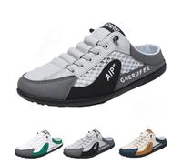 QCHAOLI Pantoufles De Sport D'été À Enfiler Pour Hommes, Baskets Dos Nu Pour Hommes, Mules Décontractées, Chaussures De Plage Légères À Enfiler Pour L'été(Grey,44 EU)