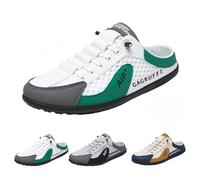 QCHAOLI Pantoufles De Sport D'été À Enfiler Pour Hommes, Baskets Dos Nu Pour Hommes, Mules Décontractées, Chaussures De Plage Légères À Enfiler Pour L'été(Green,44 EU)