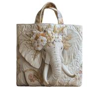 QCHAOLI Tote Bag for Women with Zipper Large Capacity Lightweight Quilted Shoulder Handbag Vintage Motifs Canvas Puffer Bags Girls Gifts Casual Work Shopping Travel(D)