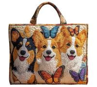 QCHAOLI Tote Bag for Women with Zipper Large Capacity Lightweight Quilted Shoulder Handbag Vintage Motifs Canvas Puffer Bags Girls Gifts Casual Work Shopping Travel(L)