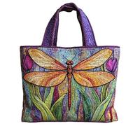 QCHAOLI Tote Bag for Women with Zipper Large Capacity Lightweight Quilted Shoulder Handbag Vintage Motifs Canvas Puffer Bags Girls Gifts Casual Work Shopping Travel(J)