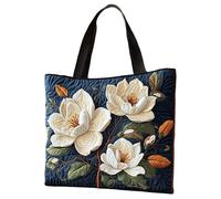 QCHAOLI Tote Bag for Women with Zipper Large Capacity Lightweight Quilted Shoulder Handbag Vintage Motifs Canvas Puffer Bags Girls Gifts Casual Work Shopping Travel(E)