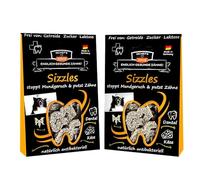 QCHEFS 2 x Sizzles : soin dentaire pour chien antibactérien contre la mauvaise haleine et les dents - comme friandises hypoallergéniques sans céréales après la nourriture pour chien - parfait