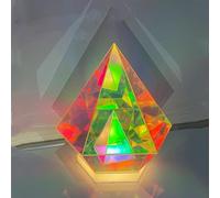 QCHIAN Ambiance Lampe de Table Pyramide Cube Coloré Intérieur Décoration de Bureau Veilleuse Transparent Acrylique Lampe de Table Créative for la Décoration de la Maison et la Décoration de Bureau