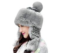 QCHOMEE Chapka Parent-Enfant Chapeau Hiver en Fausse Fourrure Thermique Femme Fille Casquette Chaud avec Oreillettes Couvre-Visage Anti-Vent/Froid pour Ski Snowboard Moto Camping