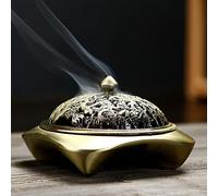 QCHOMEE Encensoir Brûle Encens Lotus Bouddha Porte-encens Bronze Vintage Brûleur d'encens Charbon Poêle Luxe Support Encens Métal Décoratio Maison Bureau pour Encenser Bton Cône Bobine Encens