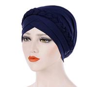 QCHOMEE Femme Bonnet Turban Extensible Bonnet de Nuit Sommeil Coton Couvre-Chef Calotte Doux Chapeau Bandeau Foulard Musulmane Mode Casquette de Perte Cheveux pour Alopécie Sortie Vacances