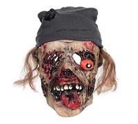 Qchomee Masque Halloween Adultes Masque de Momie Effrayant Masques Zombie Pourri avec Perruque Noire Masques d'Horreur Realiste Costume d'Halloween pour Halloween Cosplay Carnaval Déguisement